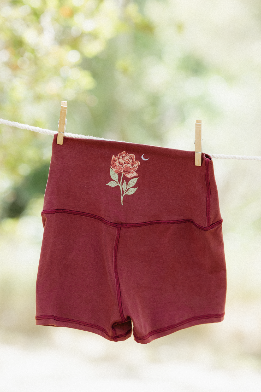Evening Peony Yoga Shorts