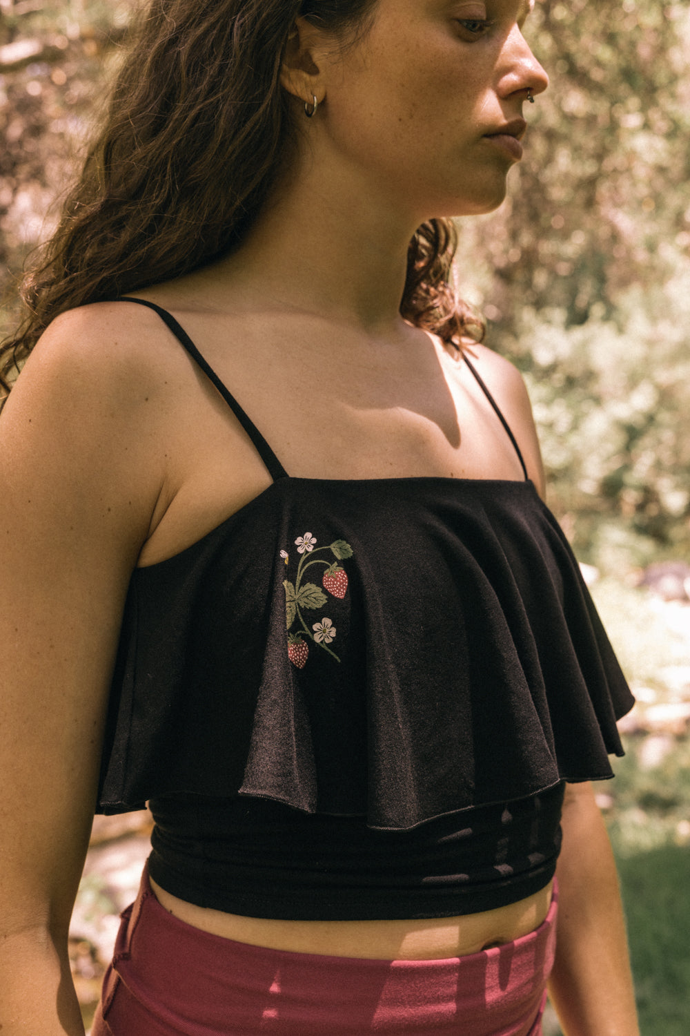 Strawberry Moon Ruffle Tank